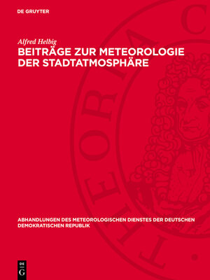 cover image of Beiträge zur Meteorologie der Stadtatmosphäre
